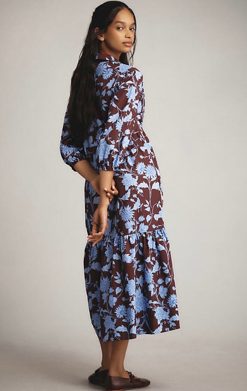 Anthropologie Maeve The Bettina Cotton Shirt Dress Pockets Size Medium